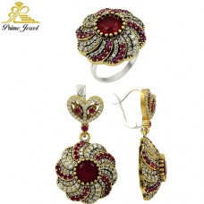 Gümüş Otantik Taşlı Set